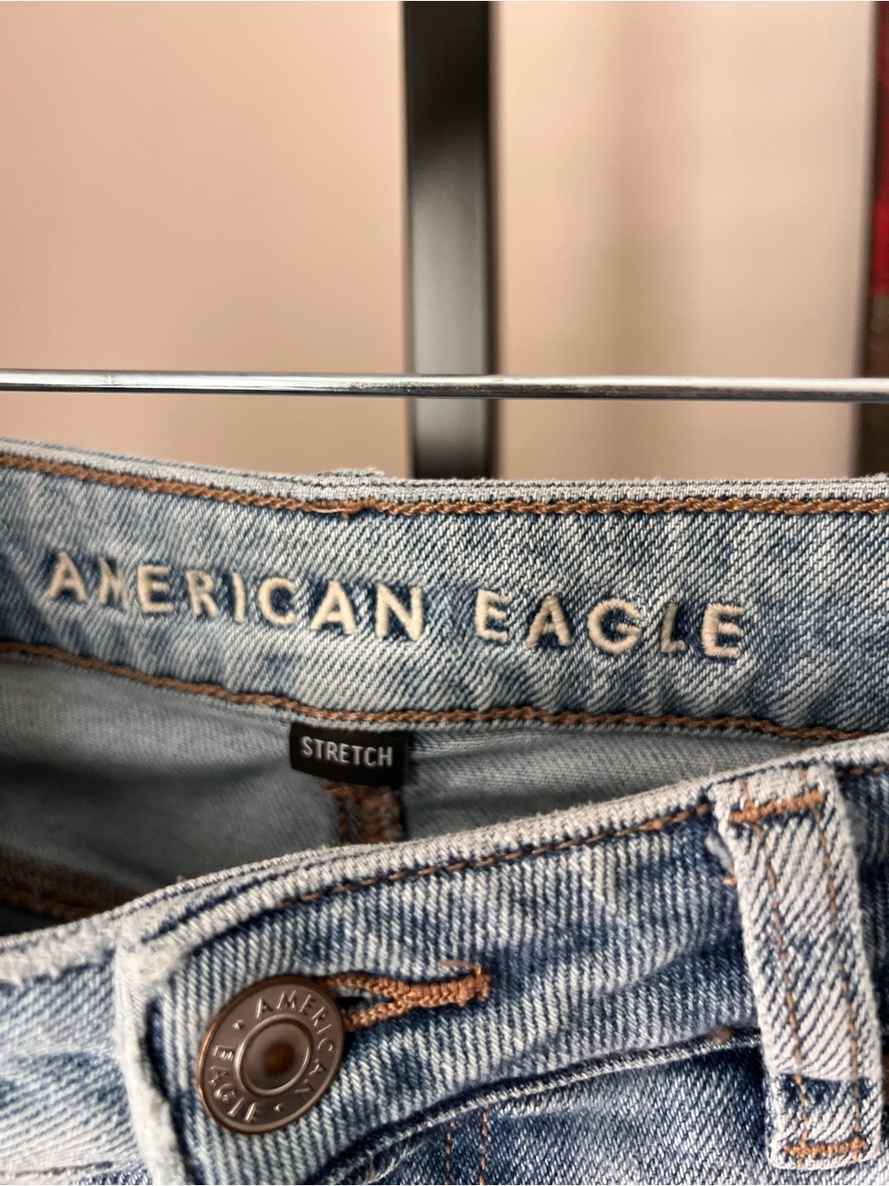 American Eagle Outfitters Light Blue Slim Straight Jeans stretch - Picture 5 of 9
